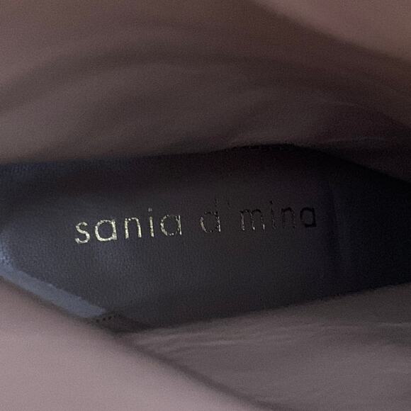 SANIA D'MINA Size 10 Grey Leather Kitten Heel Boots - Picture 7 of 8